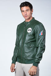 Men's 24H Le Mans Denis green leather jacket